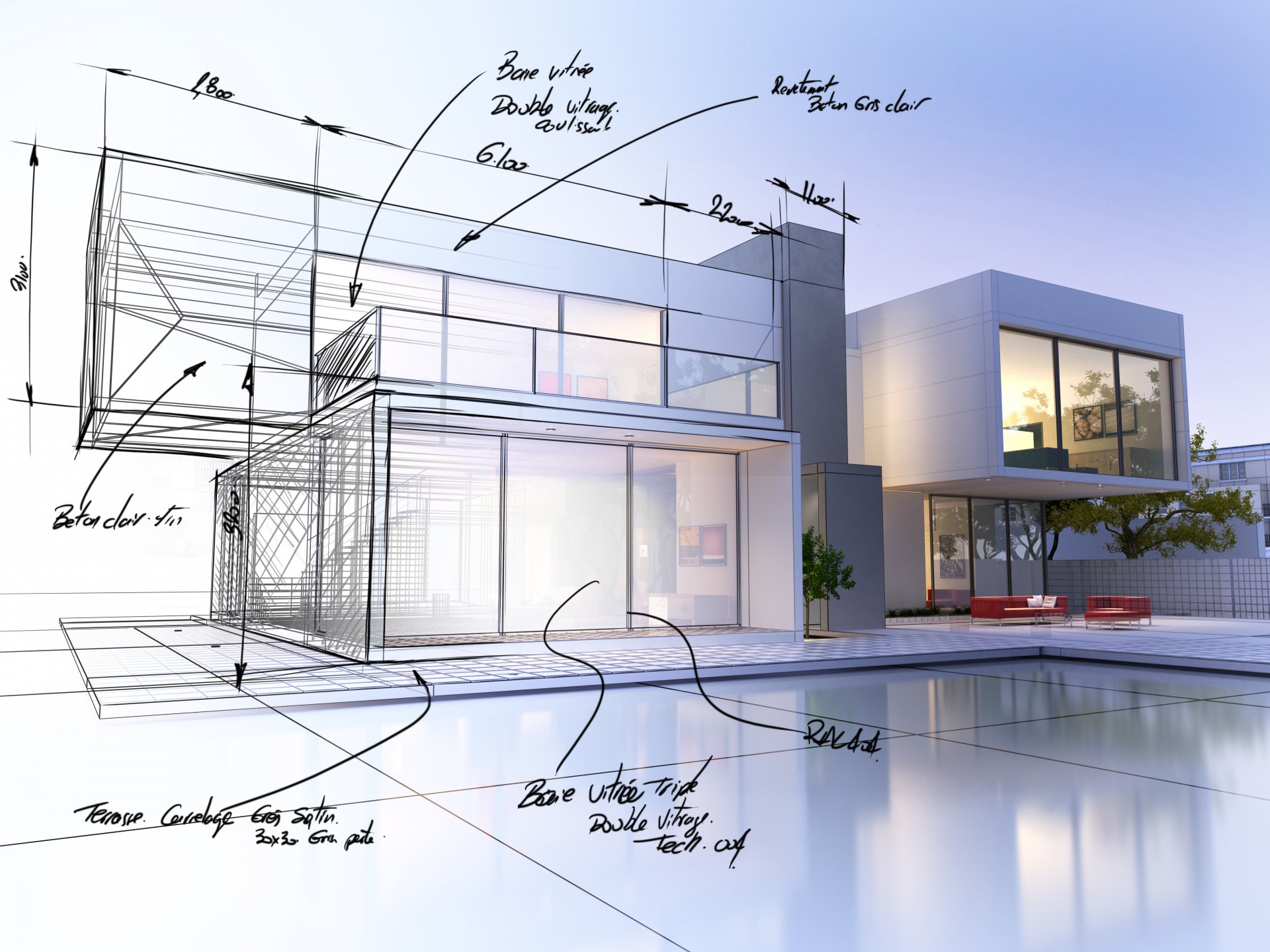 plan 3D - plan de maison a etage Poitiers