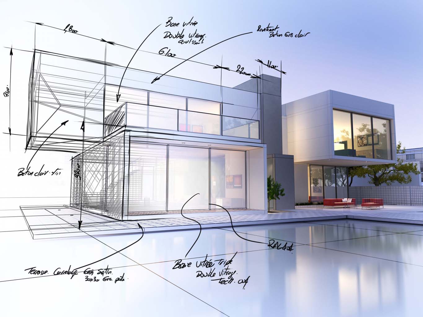 plan 3D - plan de maison a etage Poitiers